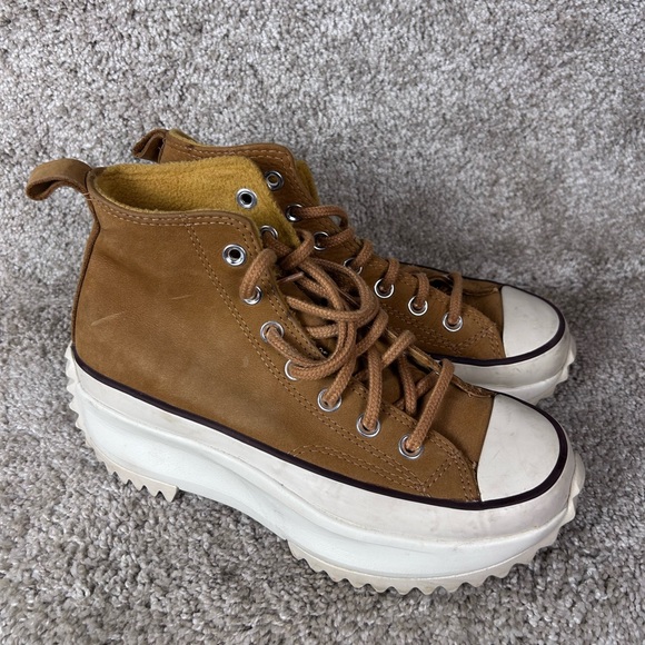Converse Women's Run Star Wheat Leather Platform High Top Sneaker Boots Size 6.5 - Picture 1 of 9
